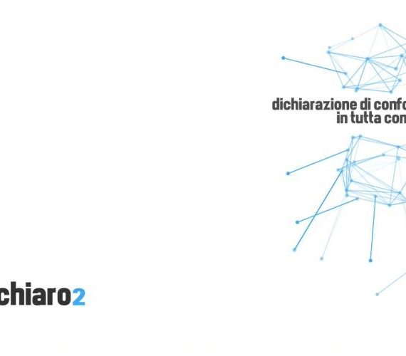 pagina iniziale di un software che compila la dichiarazione di conformità