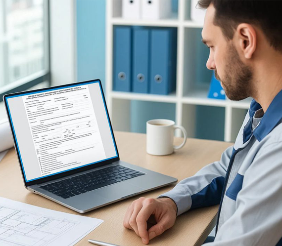 tecnico compila dichiarazioni di conformità impianto idraulico con ioDichiaro2